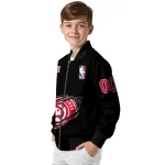 customized atlanta hawks claw edge black bomber jacket best selling