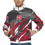 customized atlanta hawks claw mesh red gray windbreaker jacket best selling