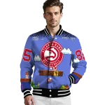 customized atlanta hawks mario blocks blue black varsity jacket best selling