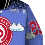 customized atlanta hawks mario blocks blue black varsity jacket best selling
