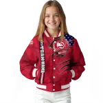 customized atlanta hawks patriotic claw marks red varsity jacket best selling