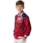 customized atlanta hawks patriotic claw marks red varsity jacket best selling