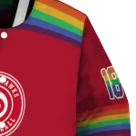 customized atlanta hawks rainbow jersey number red varsity jacket best selling