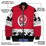 customized atlanta hawks skull emblem red black bomber jacket best selling