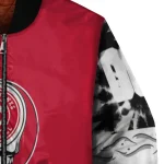 customized atlanta hawks skull emblem red black bomber jacket best selling