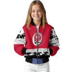 customized atlanta hawks skull emblem red black bomber jacket best selling
