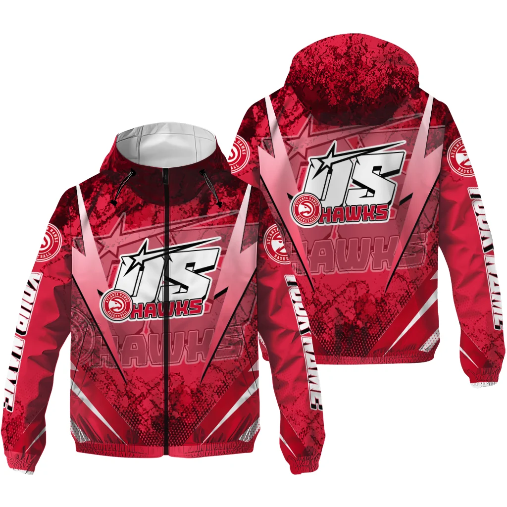 customized atlanta hawks us rock star red windbreaker jacket high quality customized atlanta hawks us rock star red windbreaker jacket high quality