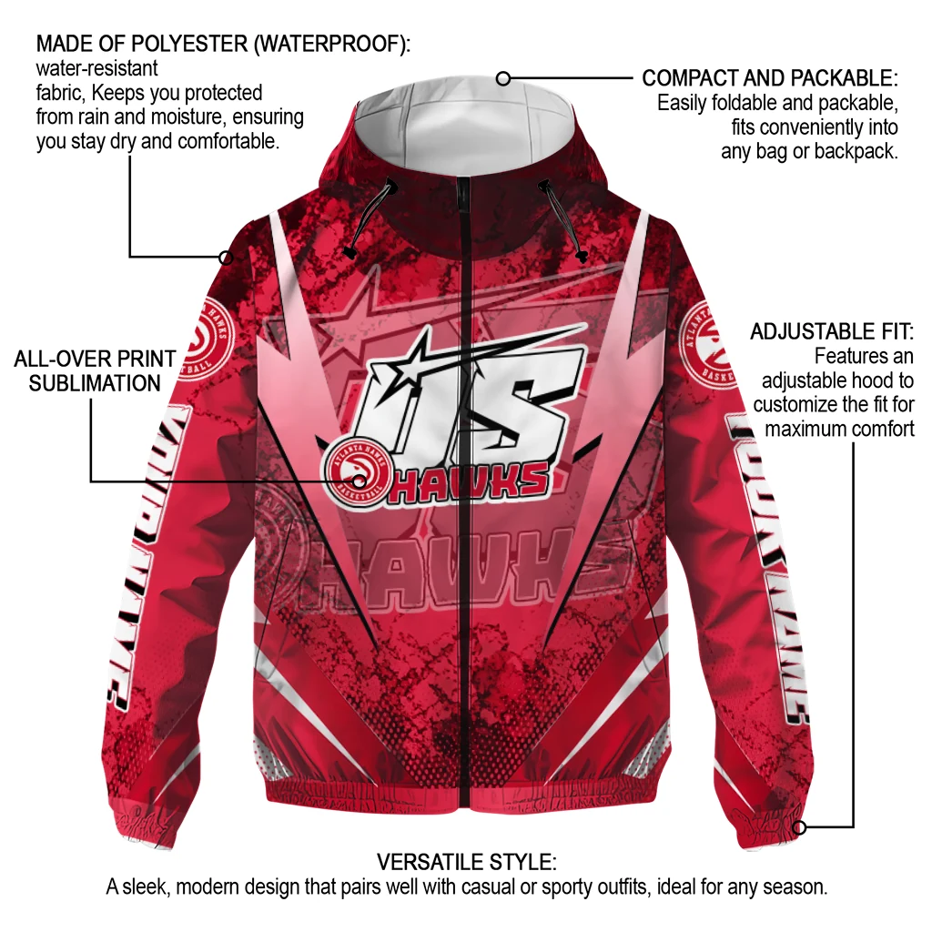customized atlanta hawks us rock star red windbreaker jacket new arrival customized atlanta hawks us rock star red windbreaker jacket new arrival