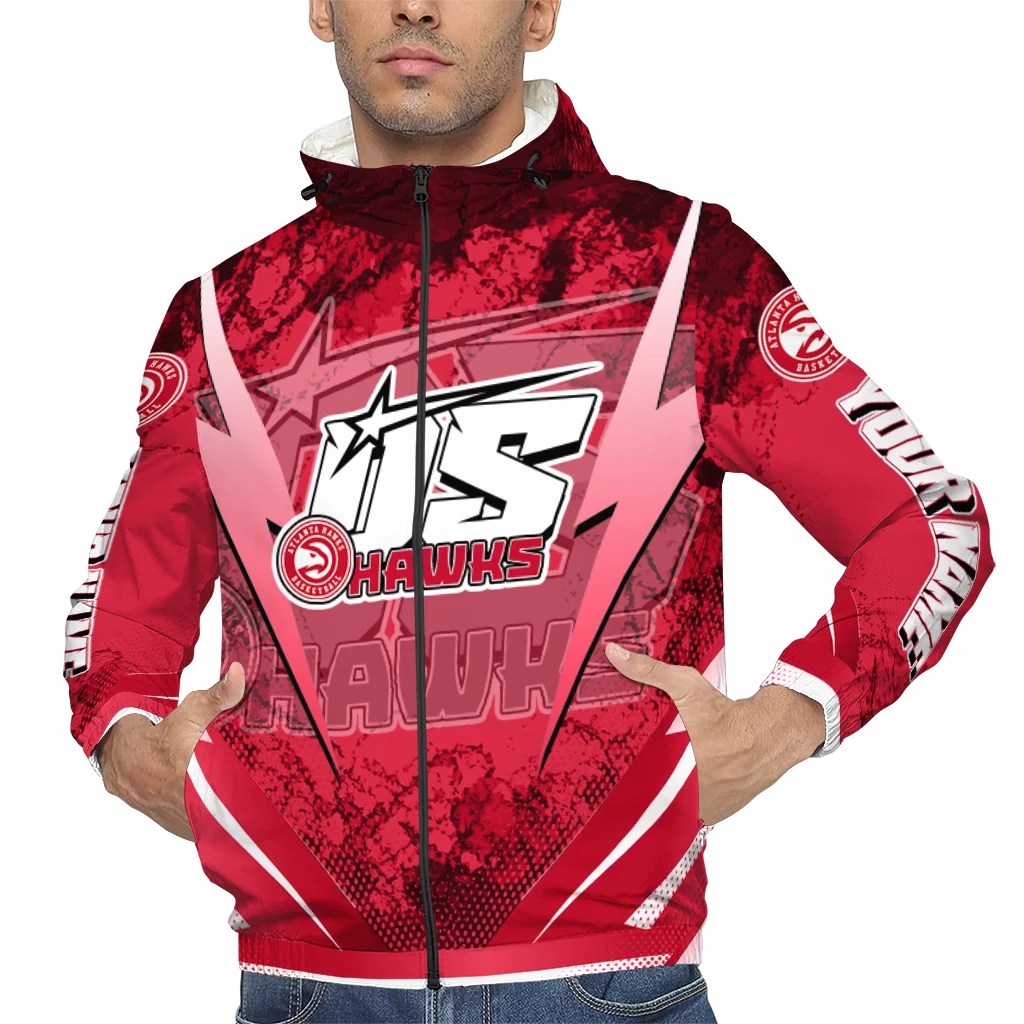 customized atlanta hawks us rock star red windbreaker jacket top rated customized atlanta hawks us rock star red windbreaker jacket top rated