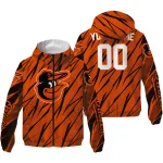 customized baltimore orioles abstract streaks orange windbreaker jacket best selling