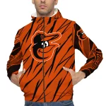 customized baltimore orioles abstract streaks orange windbreaker jacket best selling