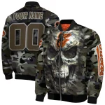 customized baltimore orioles camouflage skull camouflage bomber jacket best selling