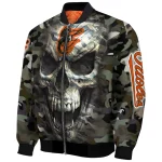customized baltimore orioles camouflage skull camouflage bomber jacket best selling