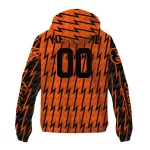 customized baltimore orioles lightning strike grid orange windbreaker jacket best selling