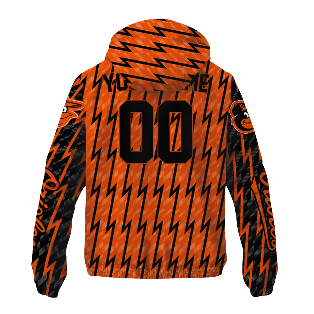 customized baltimore orioles lightning strike grid orange windbreaker jacket fashion forward customized baltimore orioles lightning strike grid orange windbreaker jacket fashion forward