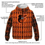 customized baltimore orioles lightning strike grid orange windbreaker jacket best selling