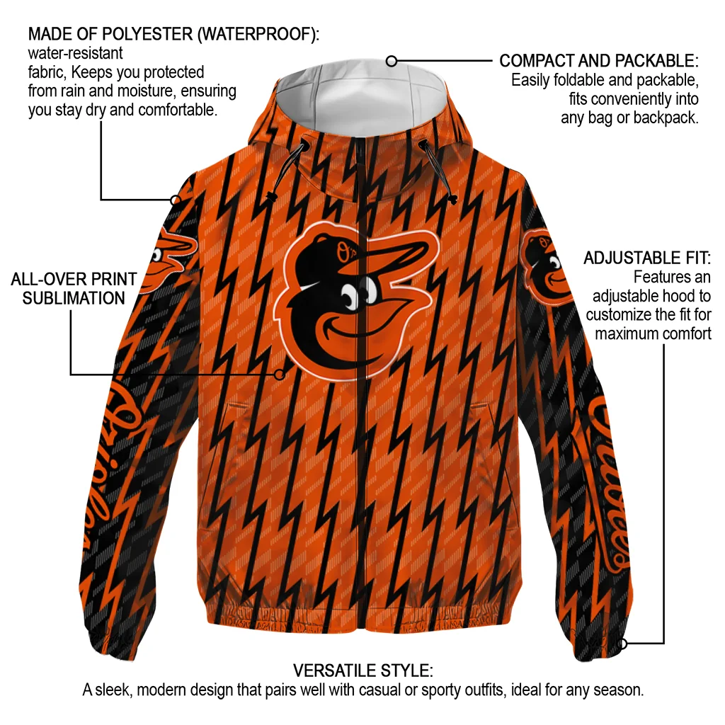 customized baltimore orioles lightning strike grid orange windbreaker jacket new arrival customized baltimore orioles lightning strike grid orange windbreaker jacket new arrival