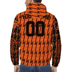 customized baltimore orioles lightning strike grid orange windbreaker jacket best selling