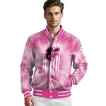 customized baltimore orioles pink tie dye pink varsity jacket best selling