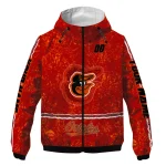 customized baltimore orioles shards cluster orange windbreaker jacket best selling
