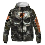 customized baltimore orioles skull camo camouflage windbreaker jacket best selling
