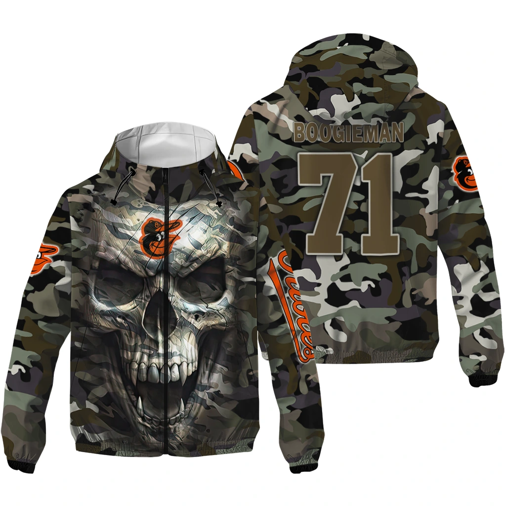 customized baltimore orioles skull camo camouflage windbreaker jacket high quality customized baltimore orioles skull camo camouflage windbreaker jacket high quality