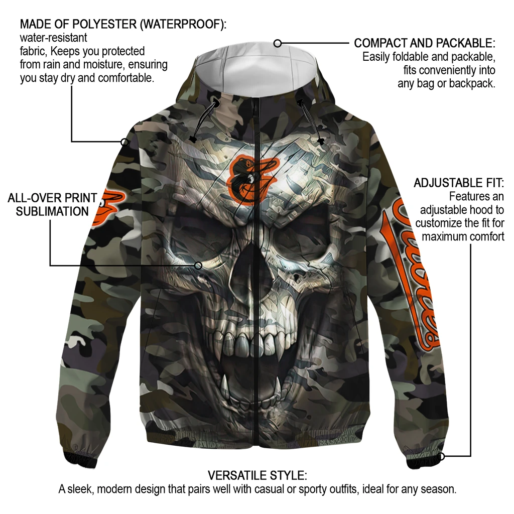 customized baltimore orioles skull camo camouflage windbreaker jacket new arrival customized baltimore orioles skull camo camouflage windbreaker jacket new arrival
