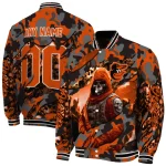 customized baltimore orioles skull horde orange varsity jacket best selling