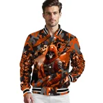 customized baltimore orioles skull horde orange varsity jacket best selling