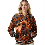 customized baltimore orioles skull horde orange varsity jacket best selling
