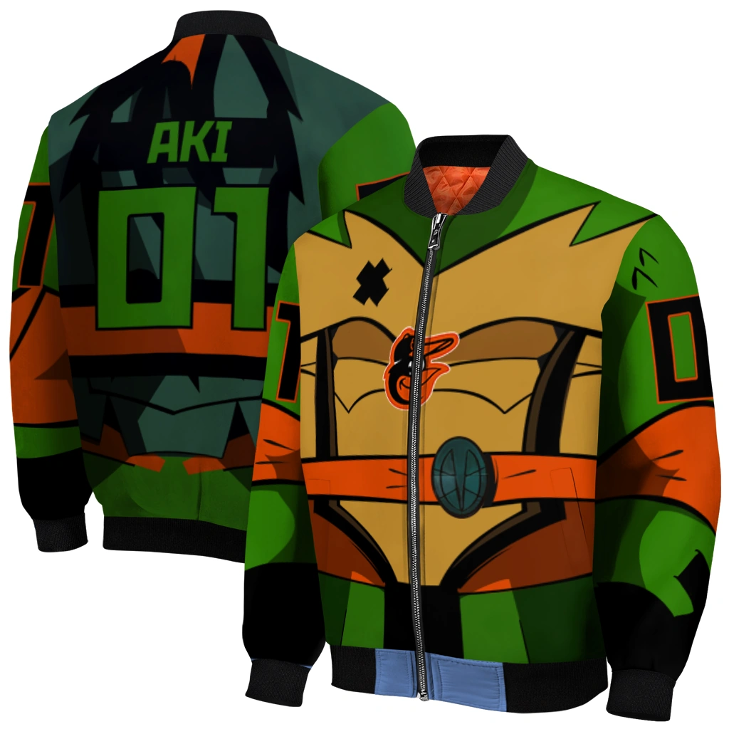 customized baltimore orioles turtle armor bomber jacket best selling customized baltimore orioles turtle armor bomber jacket best selling