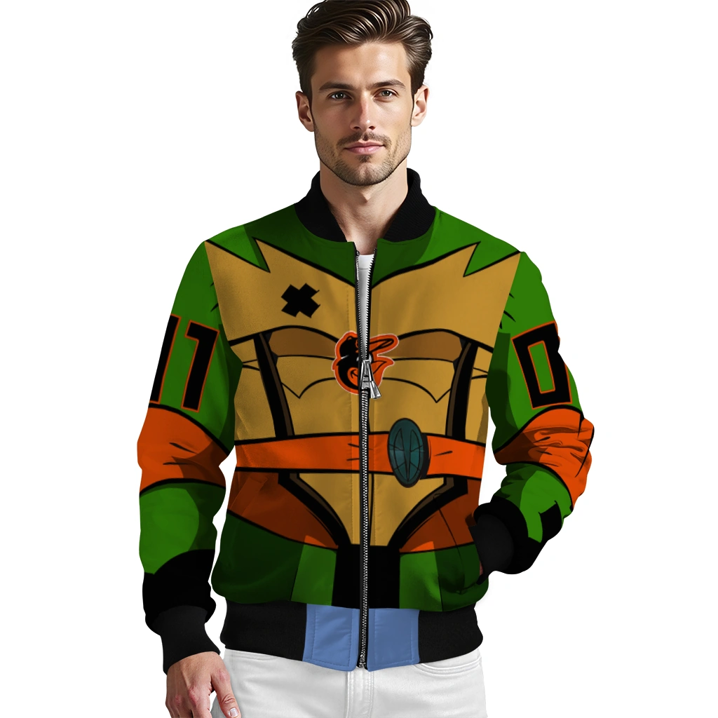 customized baltimore orioles turtle armor bomber jacket high quality customized baltimore orioles turtle armor bomber jacket high quality