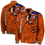 customized baltimore orioles us flag claws orange varsity jacket best selling