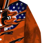 customized baltimore orioles us flag claws orange varsity jacket best selling