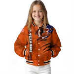 customized baltimore orioles us flag claws orange varsity jacket best selling