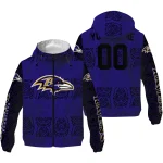 customized baltimore ravens cat eyes purple windbreaker jacket best selling