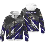 customized baltimore ravens claw mesh purple gray windbreaker jacket best selling