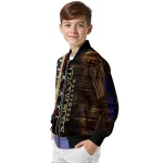 customized baltimore ravens flag wood brown bomber jacket best selling