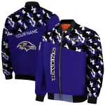 customized baltimore ravens freedom claw purple bomber jacket best selling