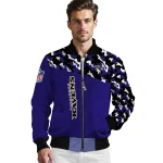 customized baltimore ravens freedom claw purple bomber jacket best selling