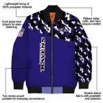 customized baltimore ravens freedom claw purple bomber jacket best selling