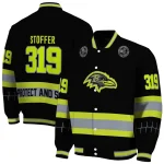 customized baltimore ravens heartbeat accent black green varsity jacket best selling