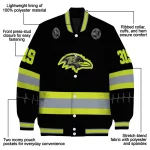 customized baltimore ravens heartbeat accent black green varsity jacket best selling