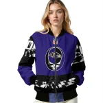 customized baltimore ravens skull center purple black bomber jacket best selling