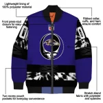 customized baltimore ravens skull center purple black bomber jacket best selling