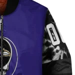 customized baltimore ravens skull center purple black bomber jacket best selling