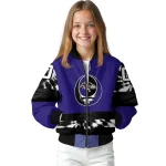 customized baltimore ravens skull center purple black bomber jacket best selling