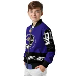 customized baltimore ravens skull center purple black bomber jacket best selling