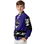 customized baltimore ravens skull center purple black varsity jacket best selling