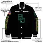 customized baylor bears american flag skull black varsity jacket best selling